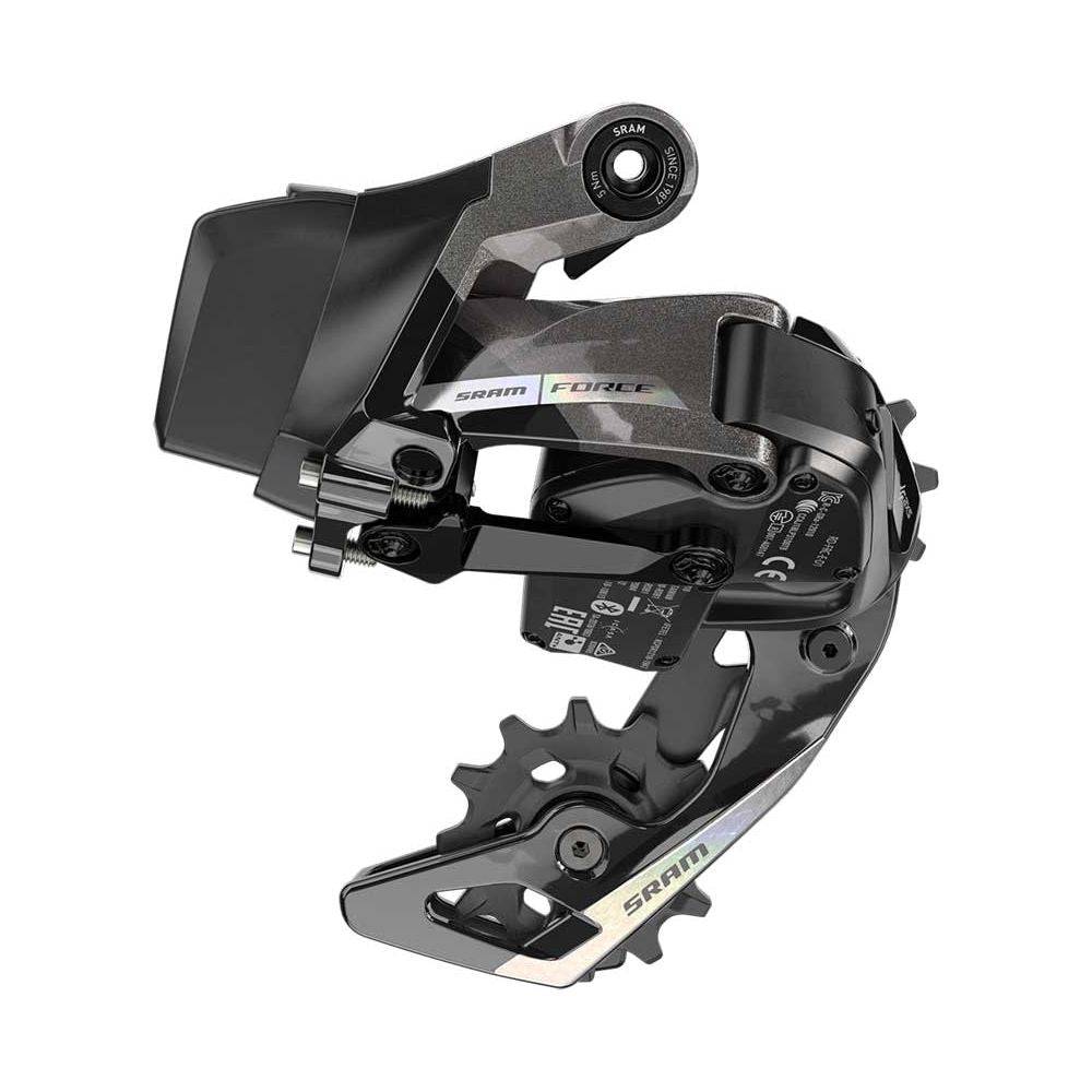 Sram Force AXS Wide D2 achterderailleur in aluminium, grijs, voor 12-speed, geschikt voor maximaal 36T kettingblad