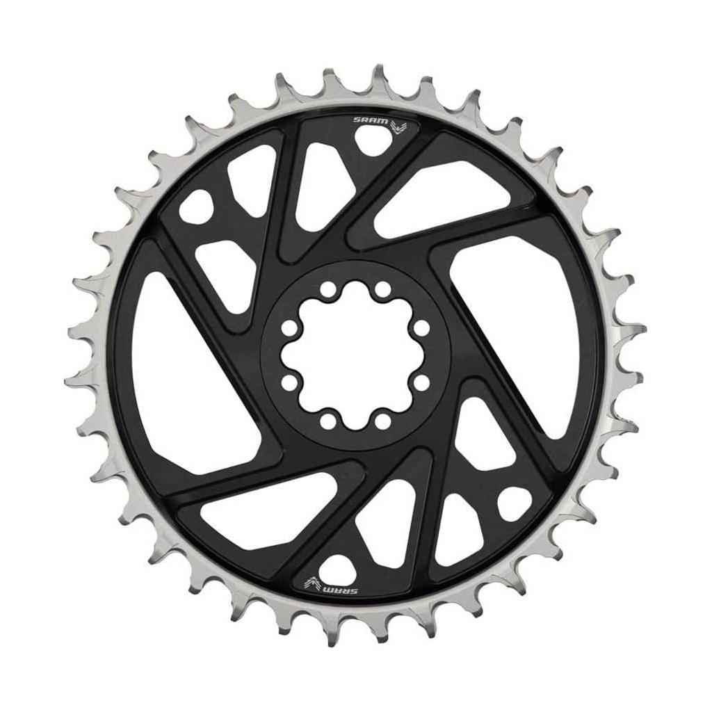 Zwart Sram XX Eagle T D1 12-speed direct mount kettingblad met 3 mm offset, geschikt voor mountainbikes.