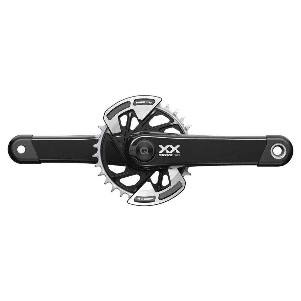 Quarq Sram Boost 12V 175mm MTB powermeter met zwart DUB TM Q174 55Cl 32T crankset op een fiets