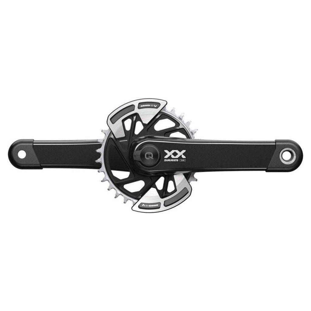 Quarq powermeter MTB SRAM Boost 12V 175mm DUB DM Q174 55Cl 32T, zwart, gedetailleerde close-up van de fietscomputer