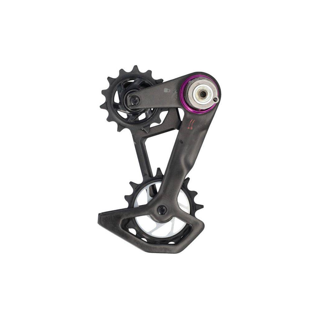 Zwart SRAM Derad Xxsl Eagle T Axs kettinggeleider voor mountainbikes, met robuuste constructie en montagebeugel.