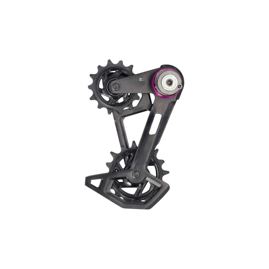 Sram Derad X0 Eagle T Axs cage kit, zwarte derailleurkast voor naafversnellingen, zichtbaar op de afbeelding.