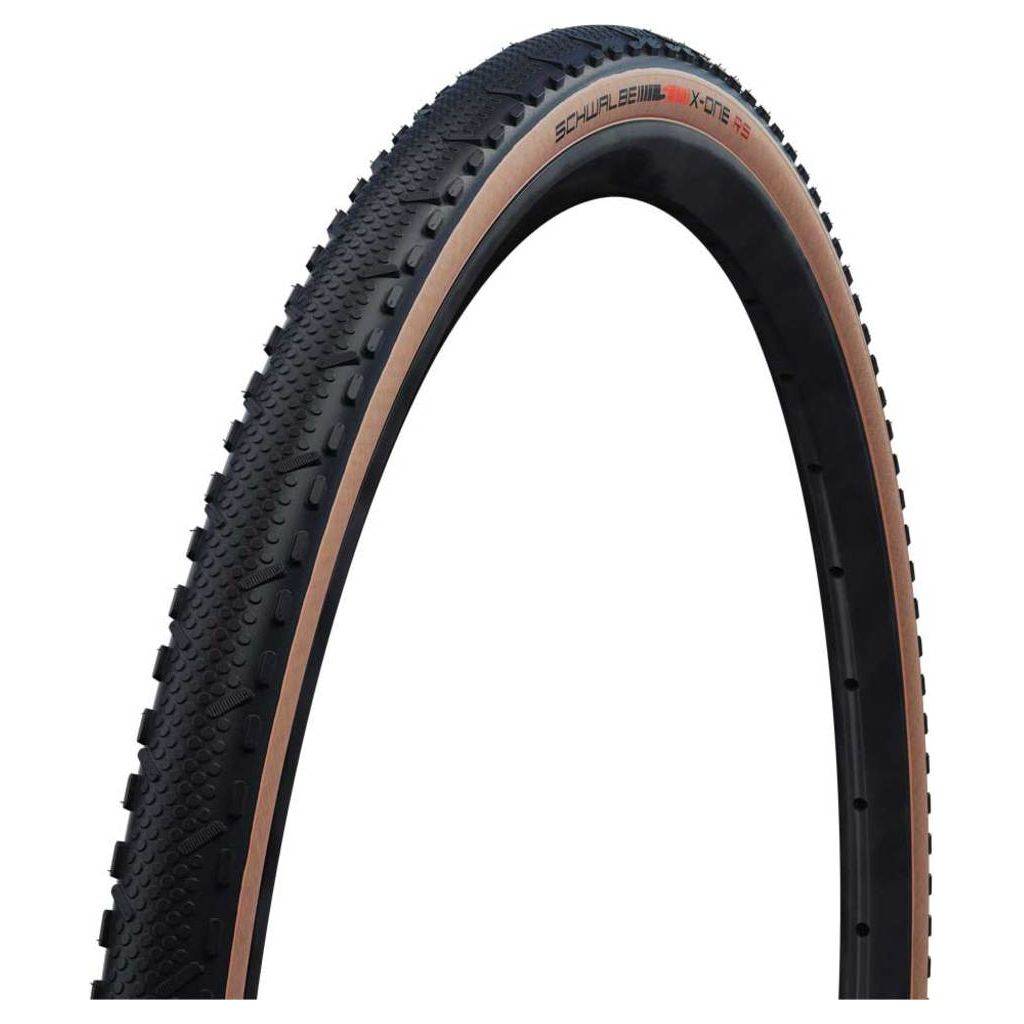Schwalbe 28" X-One RS TLE Addix Race Vouwband gravelband met V-Guard in zwart en transparant, geschikt voor race en gravel.