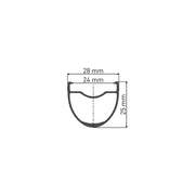 Zwart 28-inch DT Swiss HG1800 Spline 25 gravel wiel met discrem, aluminium, voor 10/11V snelkoppeling, zichtbaar in de afbeelding
