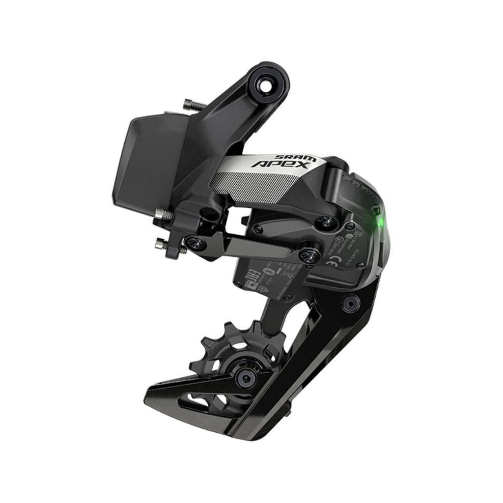 Sram Apex AXS XPLR D1 12V achterderailleur voor gravelbike met 44T cassette, zwart, met mechanisme en kabelverbinding
