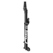RockShox Sid Ultimate Race Day D1 verende voorvork voor 29-inch mountainbikes, zwart met gele accenten, close-up van de schokdemper