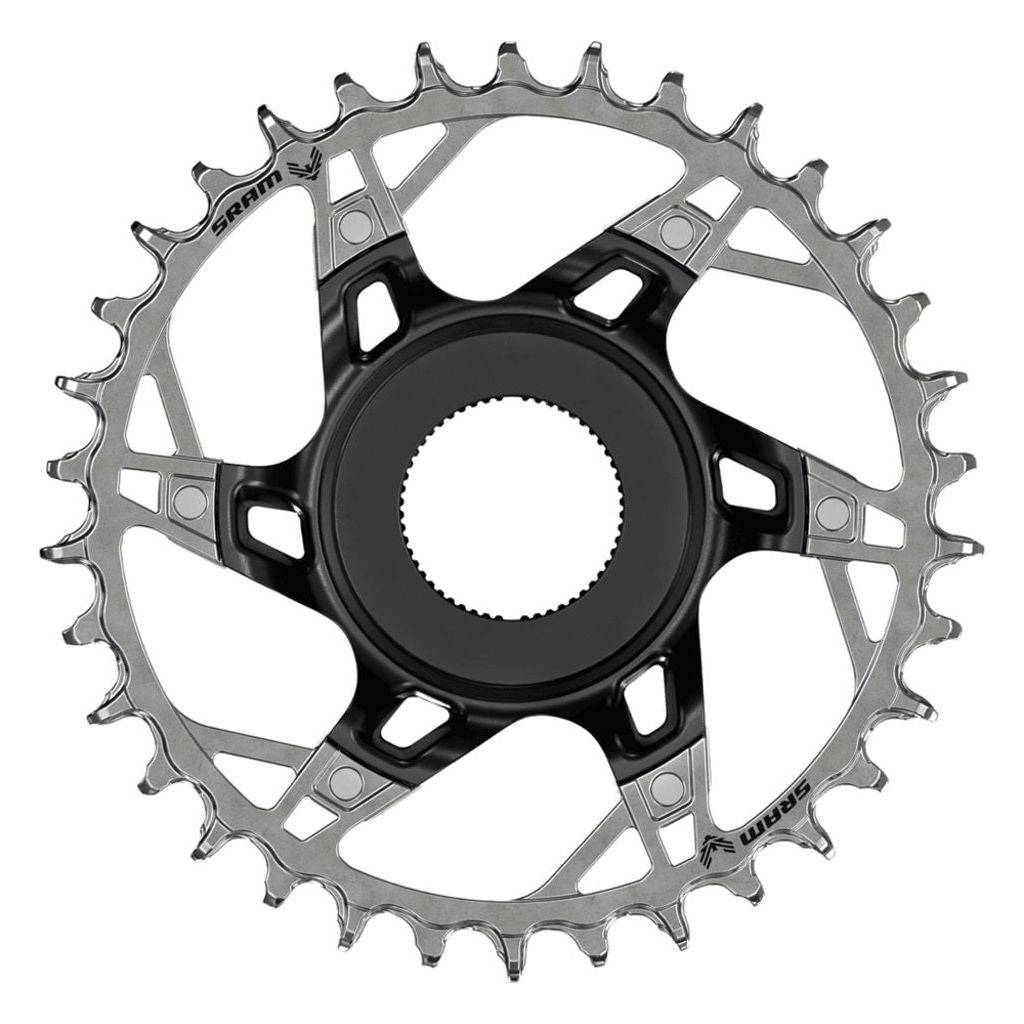Sram kettingblad 12V 36T voor Shimano Steps, aluminium zwart/zilver, 12-speed fietsonderdeel met ronde tandwielen