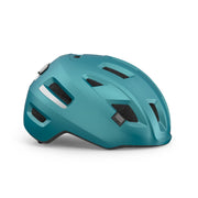 Lichte MET E-Mob MIPS e-bike helm met veiligheidskenmerken, geschikt voor e-bike en speed-pedelec, zichtbaar van voren.