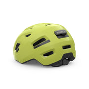 E-Bike helm van MET met ventilatieopeningen en verstelbare band, ontworpen voor veilig fietsen op elektrische fietsen.