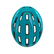 Racefiets helm MET Miles Mips met aerodynamisch ontwerp en ventilatieopeningen voor fietsers.