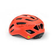 Racefietshelm MET Miles Mips met aerodynamisch ontwerp en verstelbare riem, zichtbaar op de afbeelding.