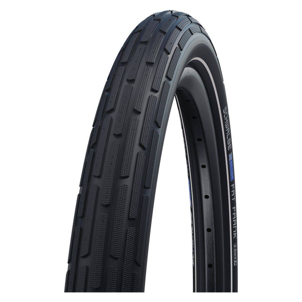 Schwalbe Fat Frank 27.5" stadsfiets buitenband met K-Guard bescherming, zwarte kleur, geschikt voor fatbikes.