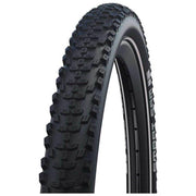 Zwarte Schwalbe MTB buitenband 29" Smart Sam ADDIX Performance met reflectie, geschikt voor mountainbikes, zichtbaar in de afbeelding.