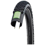 Schwalbe 27.5" Smart Sam Plus MTB buitenband met Greenguard, reflectie en Addix compound in zwart, geschikt voor mountainbikes.