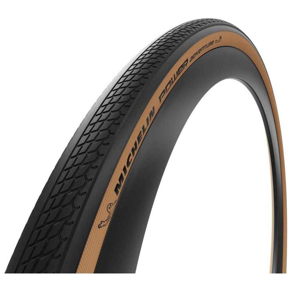 Michelin buitenband 28" Power Adventure Classic TLR vouwband in zwart, geschikt voor fietsgebruik, zichtbaar op de afbeelding