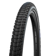 Schwalbe 26-inch Marathon Plus Tour Addix Smartguard E-bike buitenband, zwart, met reflectie voor extra veiligheid.