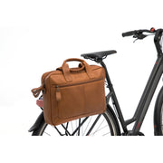 Nieuwe Looxs Luko leren fietstas voor 15-inch laptop, 7,5 liter, geschikt voor enkel fietsendak.