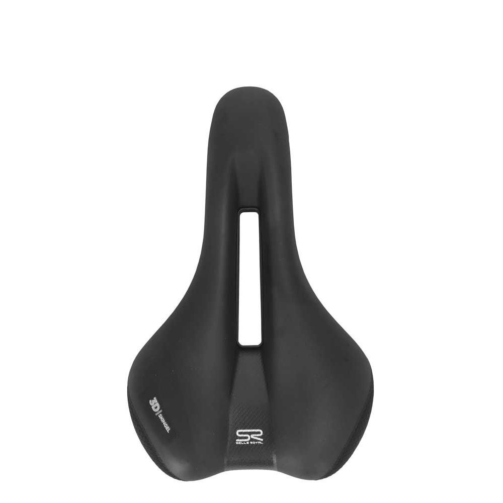 Zwarte Selle Royal Ellipse Athletic stadsfiets zadel met comfortvulling voor urban life.