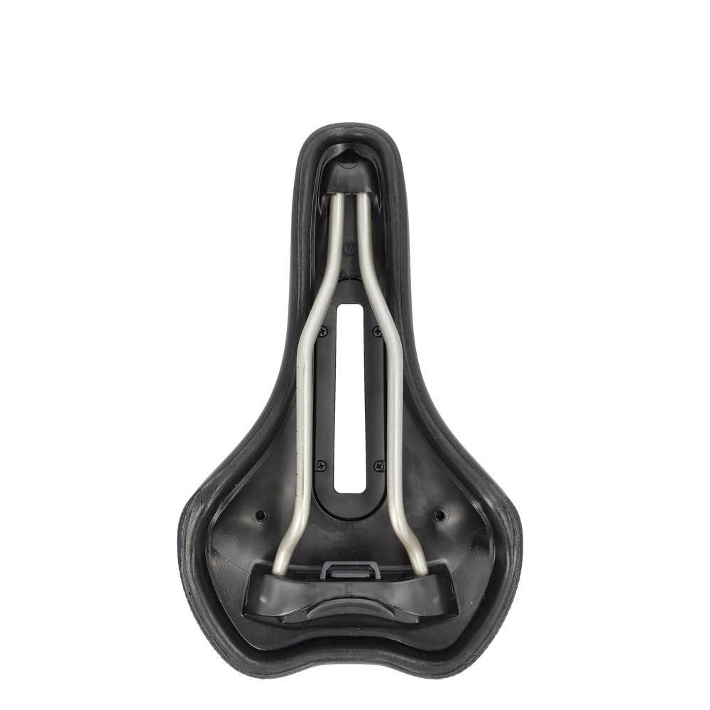 Selle Royal Ellipse Athletic stadsfiets zadel in zwart met ergonomische vorm en zachte bekleding voor comfortabel fietsen.
