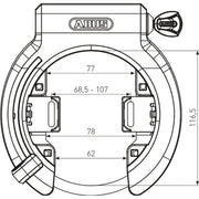 Abus 6950M R Xplus ringslot voor fiets, stevig ART 2 fietsslot met sleutels en beveiligingskenmerken, zwart gekleurd
