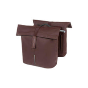 Basil City dubbele fietstas van 28-32 liter, waterafstotend, geschikt voor MIK dragers, zwart met reflectie details