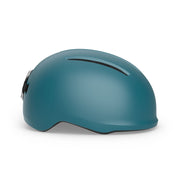 MET Vibe urban e-bike helm met USB LED-achterlicht, inclusief ventilatieopeningen en verstelbare straps voor veilig rijden.