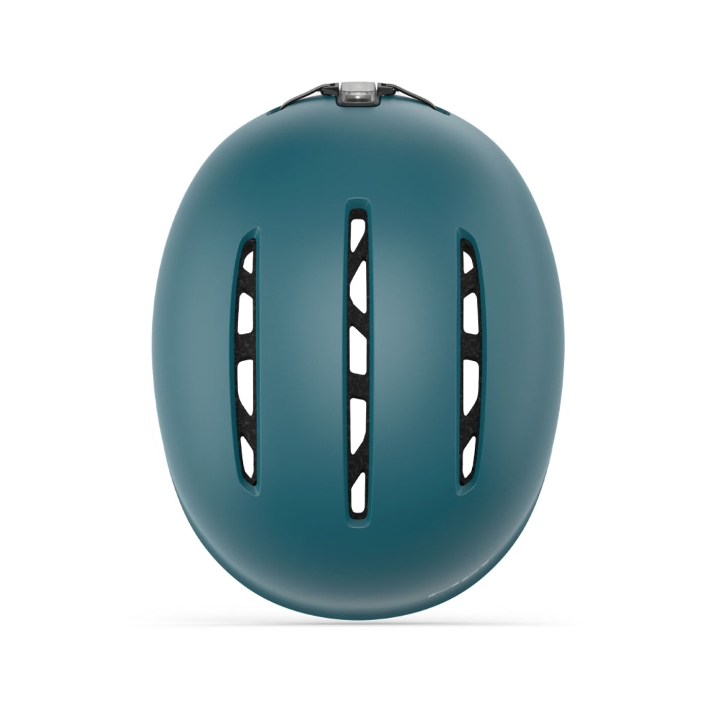 MET Vibe E-bike helm met USB LED-achterlicht, comfortabel en veilig, met aerodynamisch ontwerp en ventilerende ventilatiegaten.
