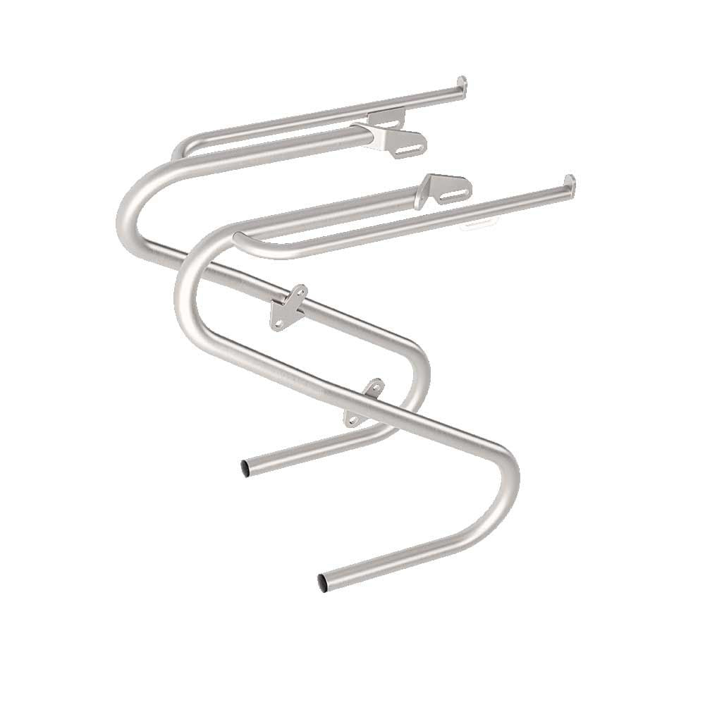 Tubus Duo Titan Lowrider voordrager voor 26/28 inch fietsen, zilveren stalen frame voor zware bagage en fietsaccessoires