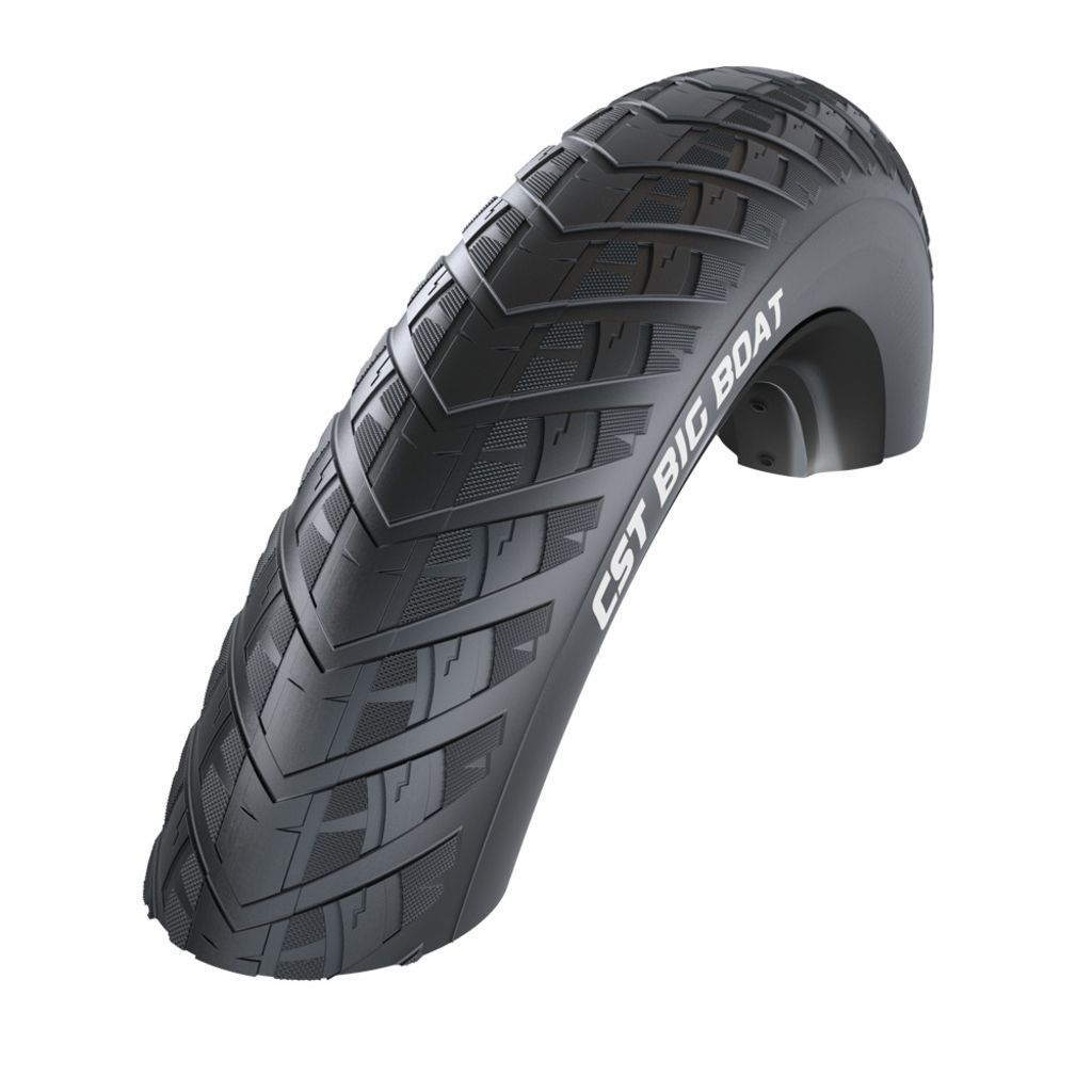 Zwarte CST Big Boat binnenband 20 x 4.00 met reflectie, geschikt voor grote boten en waterfietsen.