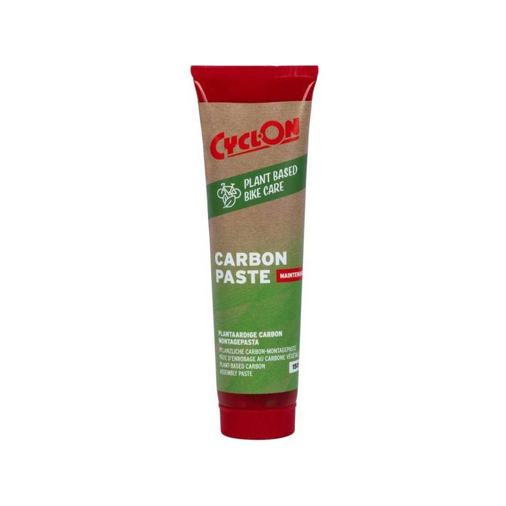 CyclOn Carbon Paste montagepasta, plantaardig en zwart, voor elektrische en elektronische toepassingen, zichtbaar in de afbeelding.