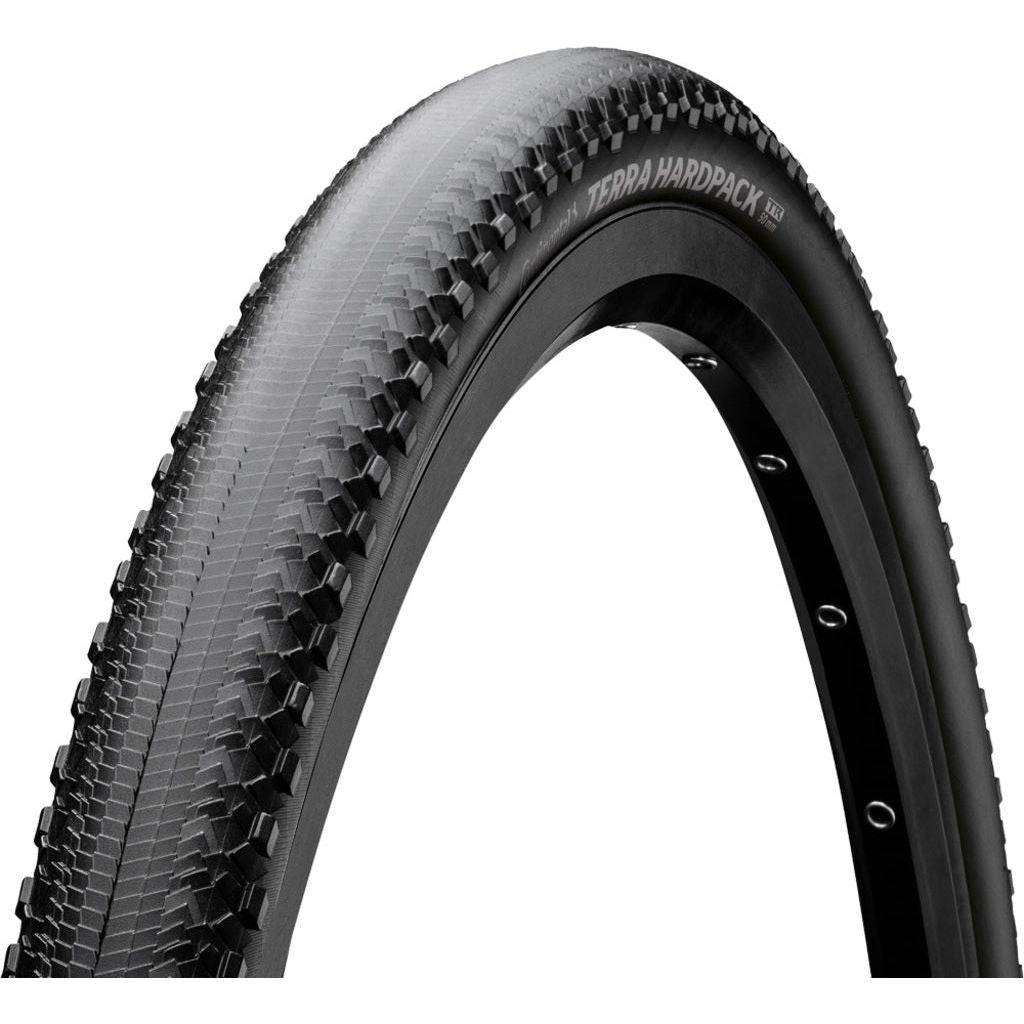 Zwarte MTB buitenband 28 inch Continental Terra Hardpack Tlr Shieldwall 50-622, vouwband voor off-road gebruik