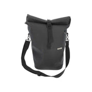 Nieuwe Looxs Nyborg enkele fietstas 17 liter zwart met rolltop, waterdicht en geschikt voor één fietsmand of bagagedrager.