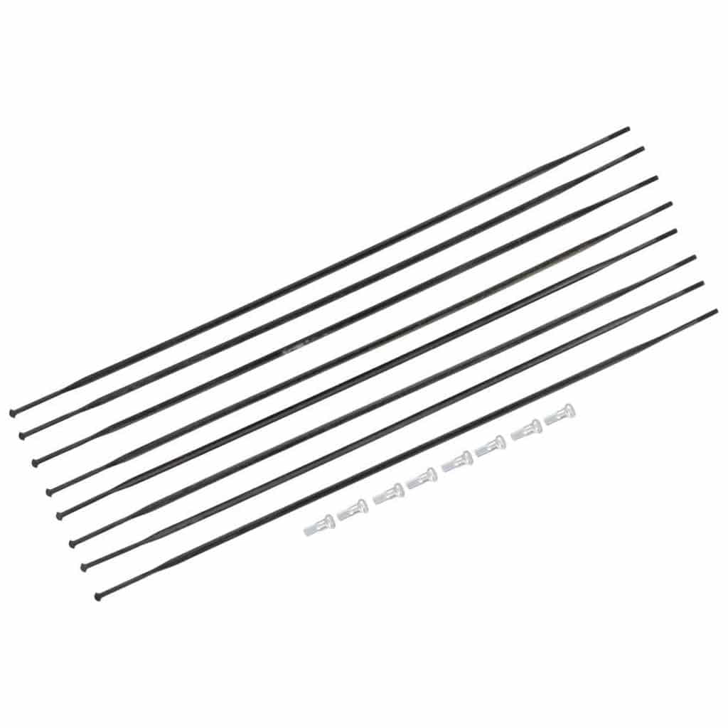 Zwart set van 8 DT Swiss GRC1400 Dicut 30 27.5” spaakkits voor voor- en achterwielen, inclusief spaken en nippels