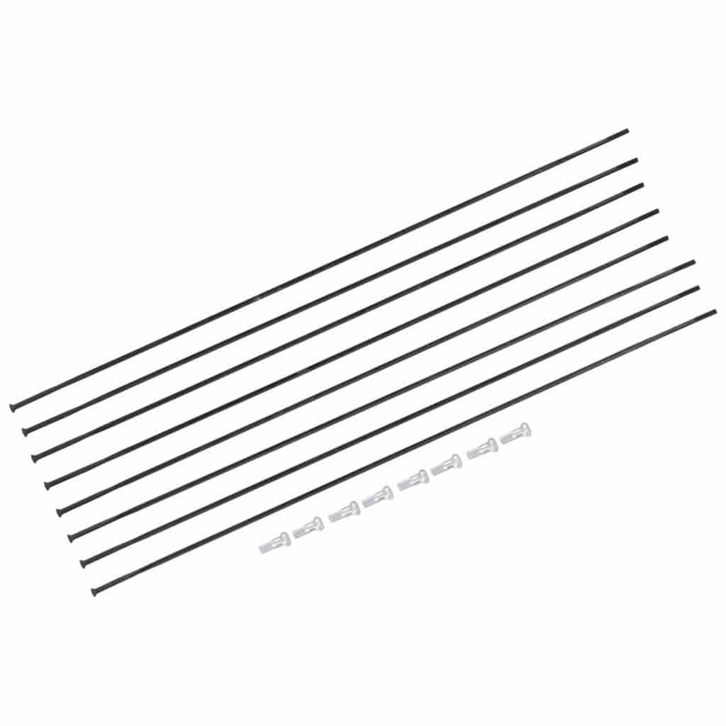 Zwart set van 8 DT Swiss HGC1400 Spline 42 DB 27.5" spaakkits voor voor- en achterwielen, inclusief spaken en nippels