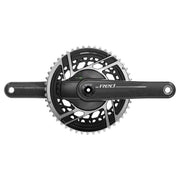 Sram Red Axs PM E1 DUB 12V racefietscrankstel met geïntegreerde powermeter, zwart met rode details en keramische lagers.