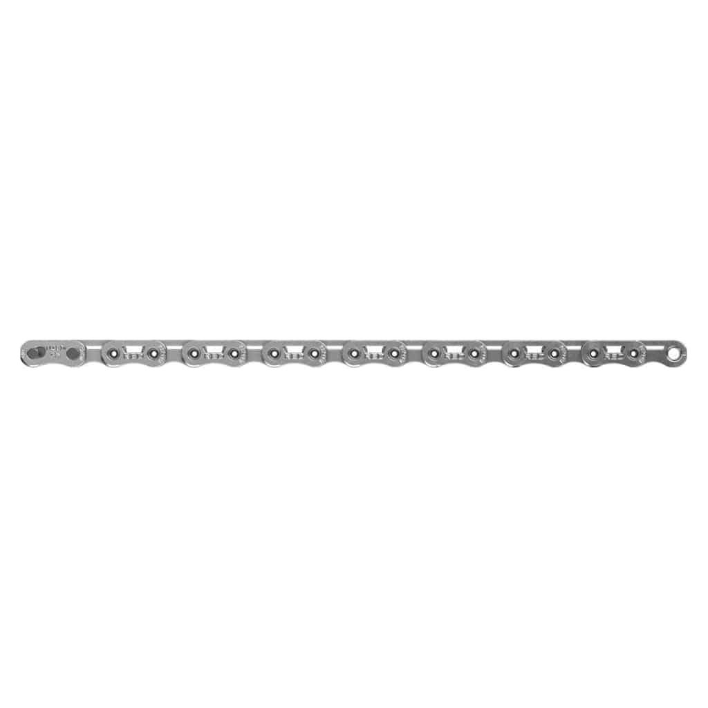 Sram 12-speed ketting 11/128 inch rood E1 Hollowpin voor fiets, zichtbaar met rode kleur en stevige constructie