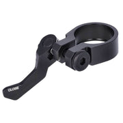 Zwart Ursus aluminium zadelpenklem met snelspanner voor fiets, stevig en lichtgewicht, zichtbaar op de afbeelding.