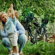 Urban Iki achterzitje Ta-ke BIO voor fiets met dragerbevestiging, geschikt voor comfortabel kindertransport op de fiets.
