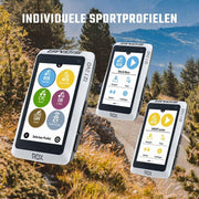 Sigma Rox 12.1 Evo GPS fietsnavigatie met scherm en bedieningsknoppen, ontworpen voor nauwkeurige fietsroute tracking.