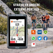 Sigma Rox 12.1 Evo fietsnavigatie set met sensoren, inclusief display en montagematerialen, voor nauwkeurige fietsgegevens.