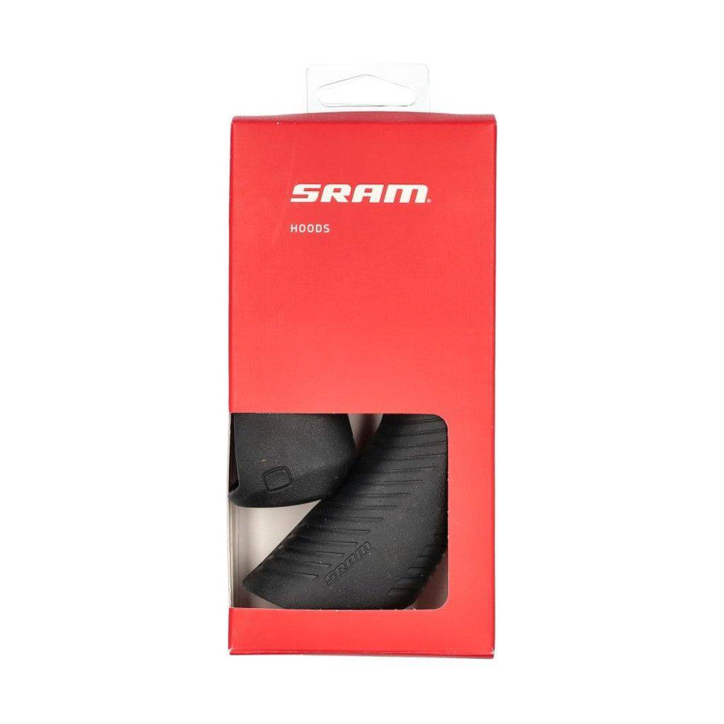 Zwarte Sram Red AXS A1 hydraulische remset voor racefietsen met remhendels en remklauwen, hoogwaardige remcomponenten.