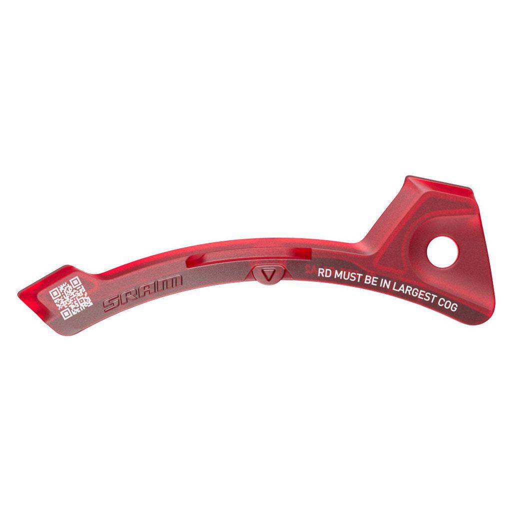 Sram Grs Red Axs derailleur voor 46-50T fiets, zwart met rode accenten, toont de mechanische onderdelen en montage.