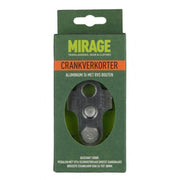 Mirage T6 aluminium crankdeel set in zilver met roestvrijstalen bouten, geschikt voor fietscrankverlenging en onderhoud.