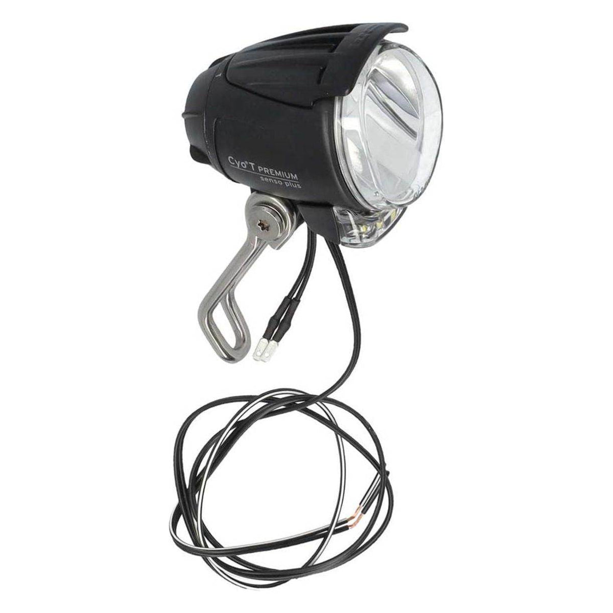 Busch & Müller Lumotec IQ Cyo T Senso Plus koplamp met standlicht, zwart, naafdynamo, LED, voor fiets.