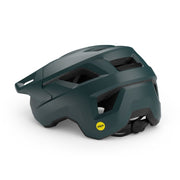 MET MTB fietshelm Shelter MIPS met ventilatieopeningen en verstelbare riem, ontworpen voor comfort en veiligheid tijdens mountainbiken.