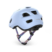Kinderfietshelm van MET met kleurrijk design en verstelbare band, geschikt voor kinderen, veiligheidshelm voor fietsen.
