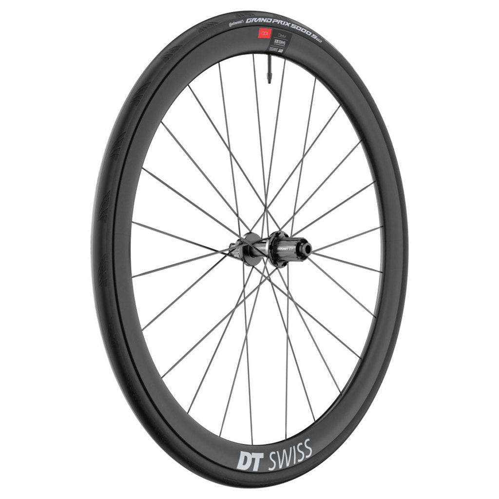 Achterwiel 28 inch DT Swiss ARC1100 Dicut 38 DB WTS SH 10/11V Disc CL carbon zwart voor racefiets, met remschijf en naaf