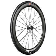 Racefiets voorwiel 28 inch DT Swiss ARC1100 Dicut 50 DB WTS Disc CL Carbon zwart, met aerodynamisch ontwerp en snel remsysteem