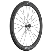 Voorwiel 28 inch DT Swiss ARC1400 Dicut 38 DB WTS Disc CL carbon zwart, racefiets wiel met discremmen