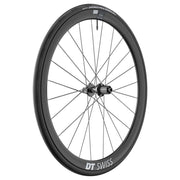 Achterwiel voor racefiets, 28 inch DT Swiss ARC1400 Dicut 38 DB WTS, zwart carbon, geschikt voor schijfremmen, 10/11 snelheden